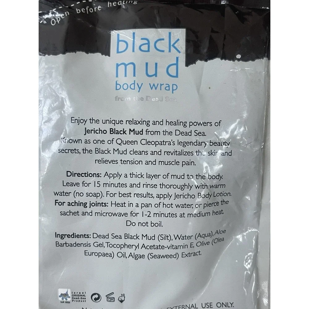 Jericho Black Mud Body Wrap 600g Dead Sea Spa Treatment Made in Israel Sealed